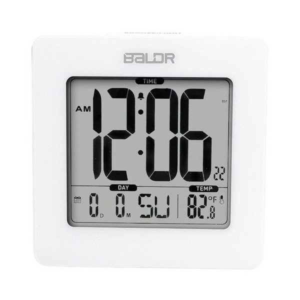 Baldr Baldr CL0114WH2 Digital Square Alarm Clock; White CL0114WH2